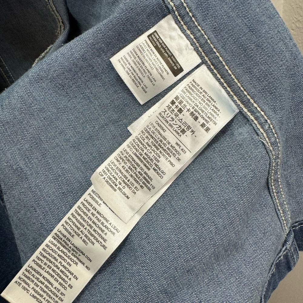 Levis Blue Buttons Denim Jeans Top Ellie Long Dress Western - Picture 7 of 10
